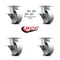 Service Caster 5 Inch Kingpinless Semi Steel Wheel Swivel Caster Set with Brake and Swivel Lock SCC-KP30S520-SSR-SLB-BSL-4 - alternate 5
